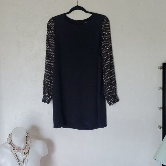 French Connection 100% Silk Long Sleeve Dress Size 4 - Picture 3 of 16